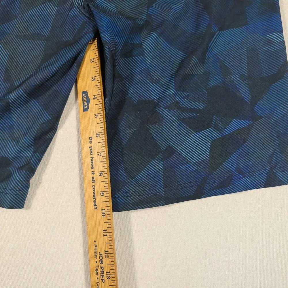 Prana Board Shorts Mens 32 Blue Geometric Abstract Quick Dry UPF 50+ Swim Trunks